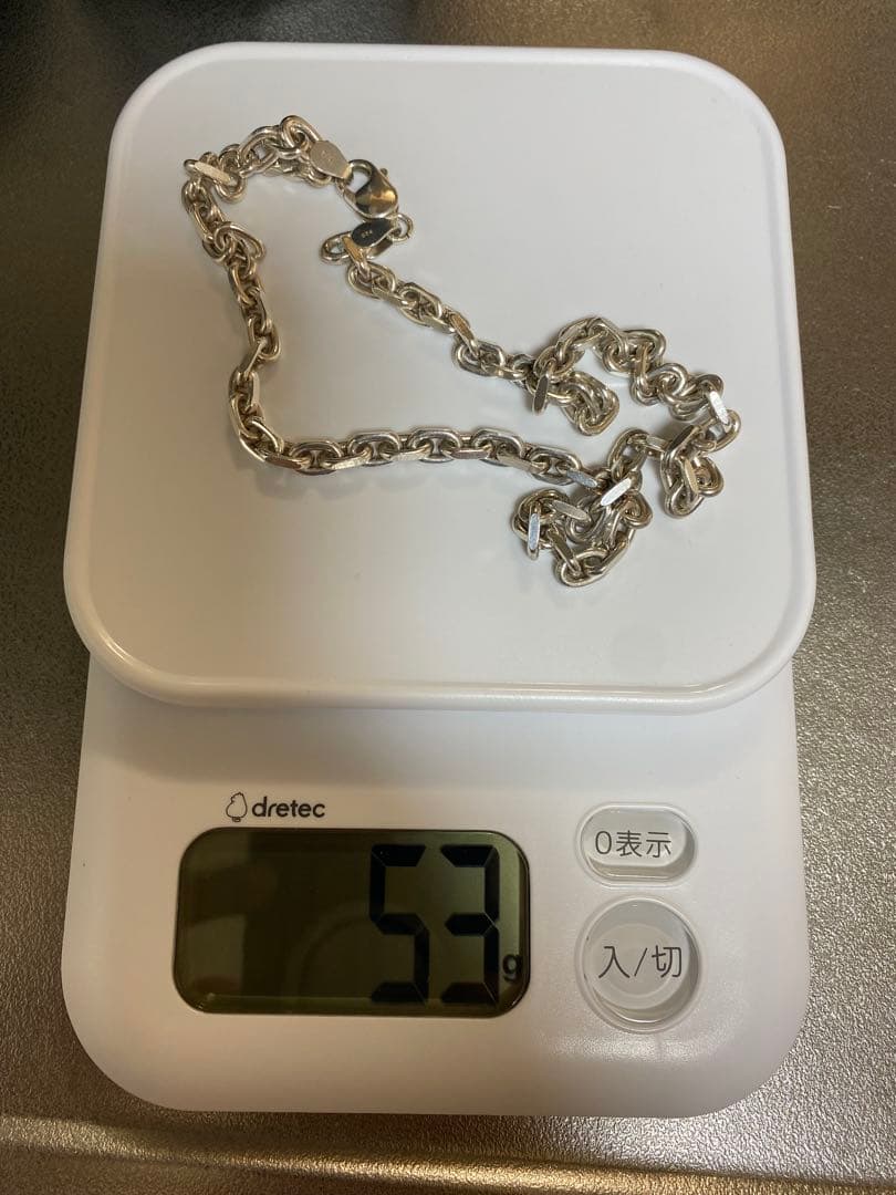 シルバー925 角アズキチェーン　極太　50センチ