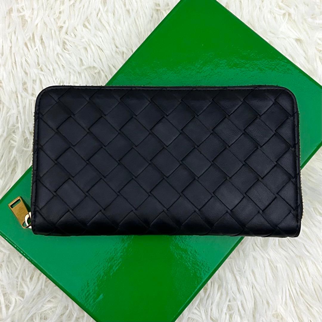【美品】ICチップ内蔵 BOTTEGA VENETA イントレチャート長財布