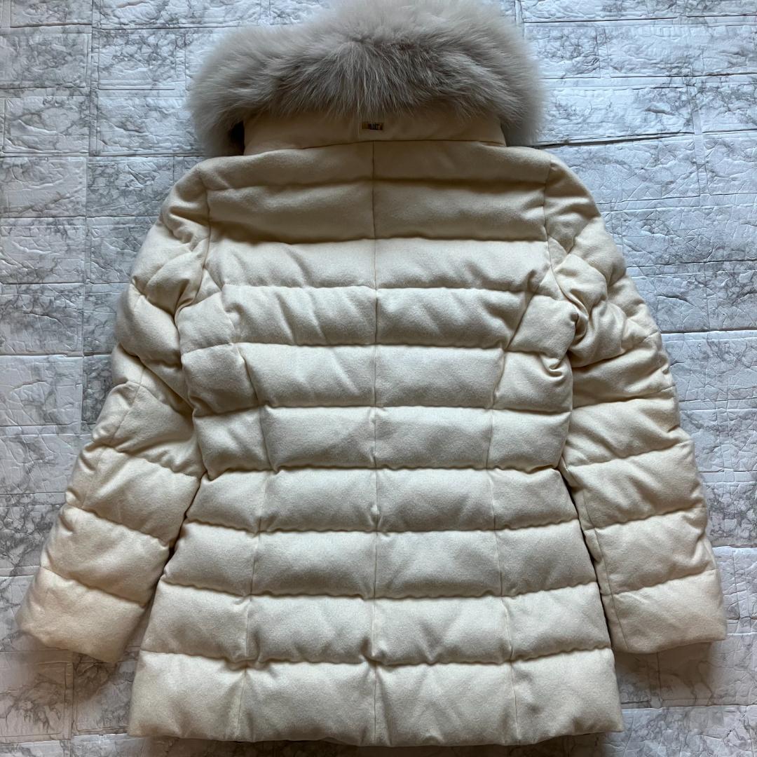 美品◎HERNO ダウン PIACENZA カシミヤ シルク フォックスファー