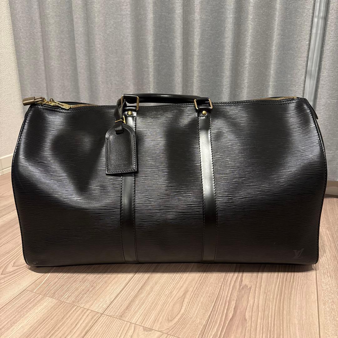 【美品】ルイヴィトン ボストンバッグ エピ キーポル50 ノワール ブラック