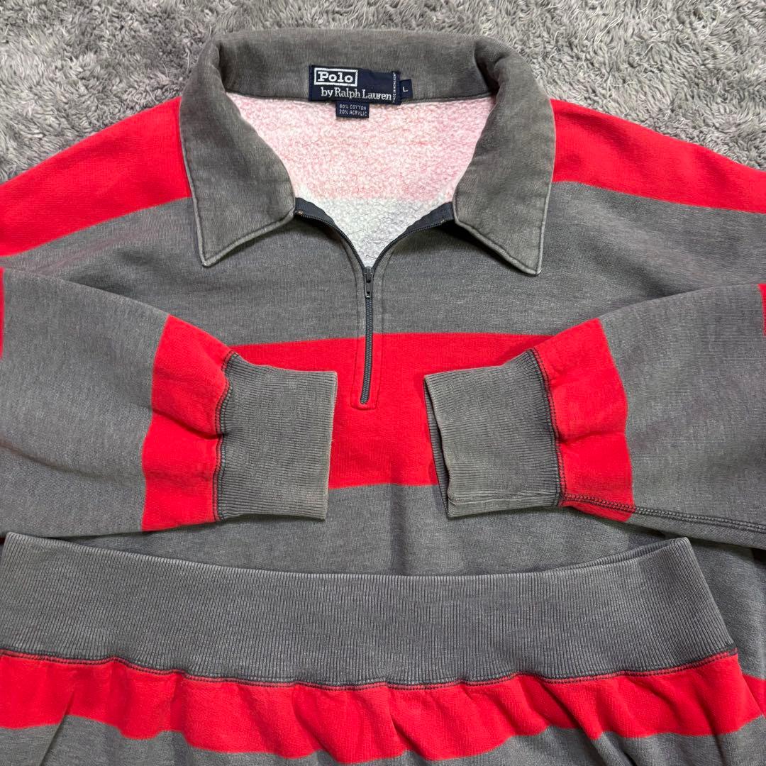 美品【90s】 Polo by Ralph Lauren ハーフジップ ボーダー