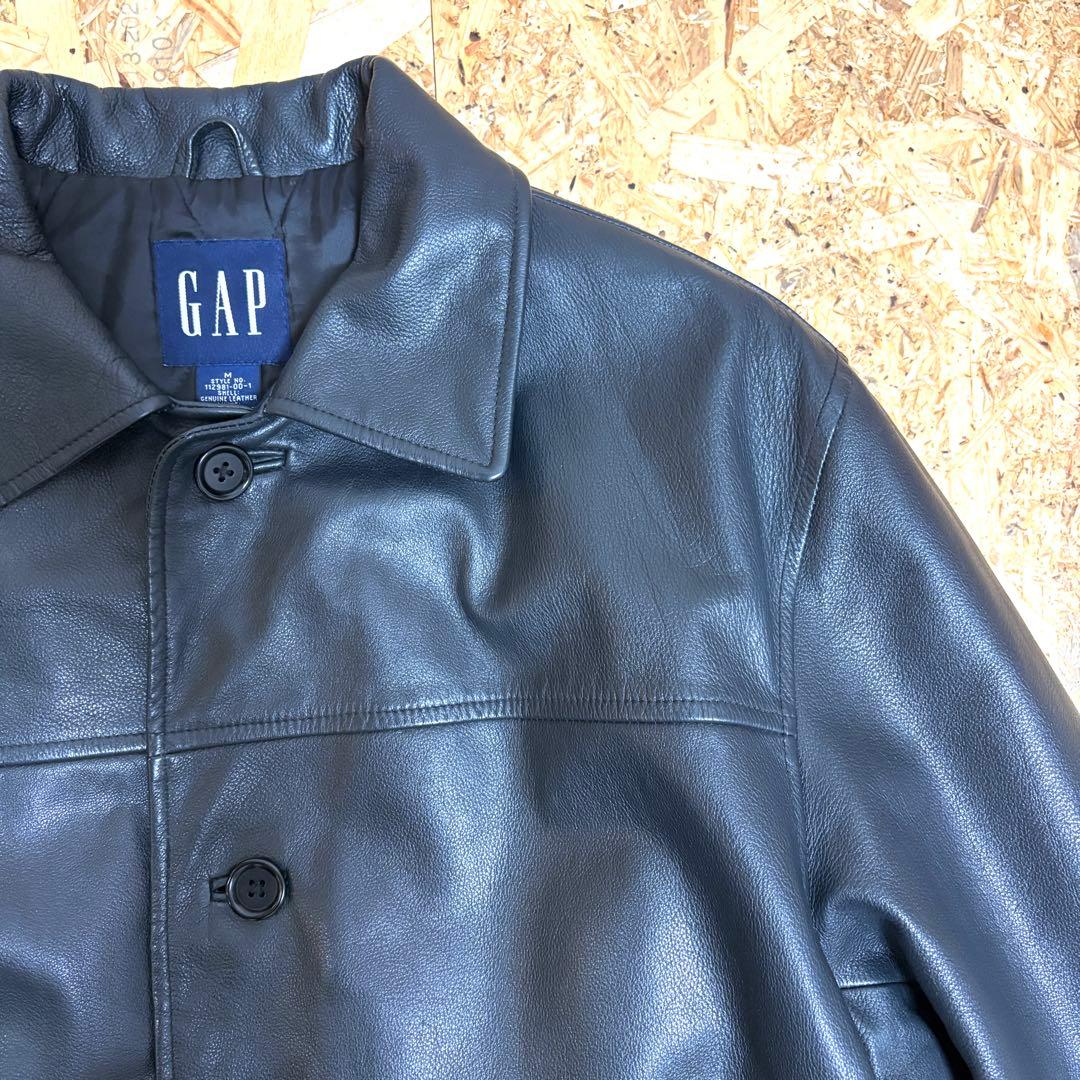 90s OLD GAP leather jacket car coat 極美品