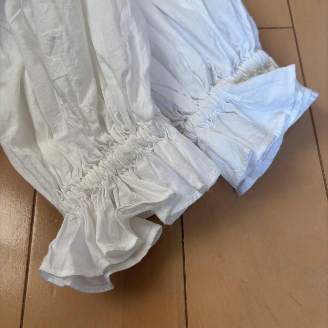 crinkle スローブイエナ embroideryクロップドブラウス ホワイト