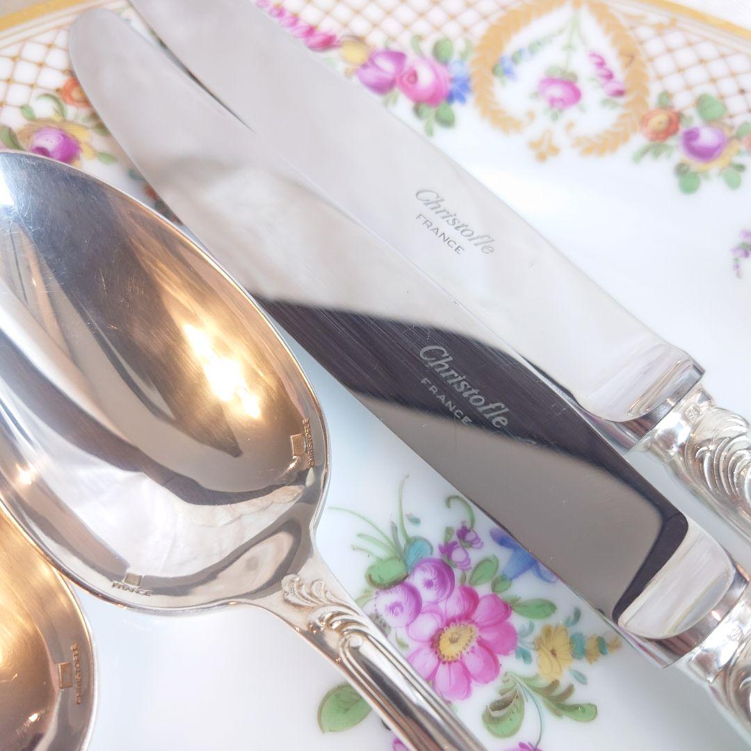 にゃこもこ　クリストフル　マルリー　ディナースプーン＆ナイフ