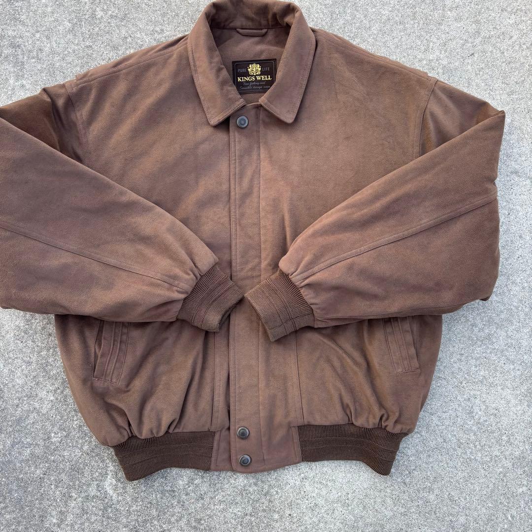 vintage スエード調 ブルゾン ブラウン 短丈 アメカジ　シティーボーイ