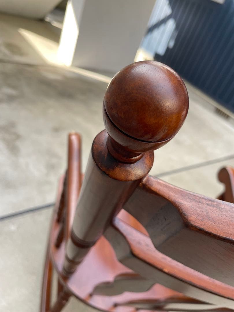 【YOBO】木製ロッキングチェア　ブラウン　アンティーク　不二貿易　美品