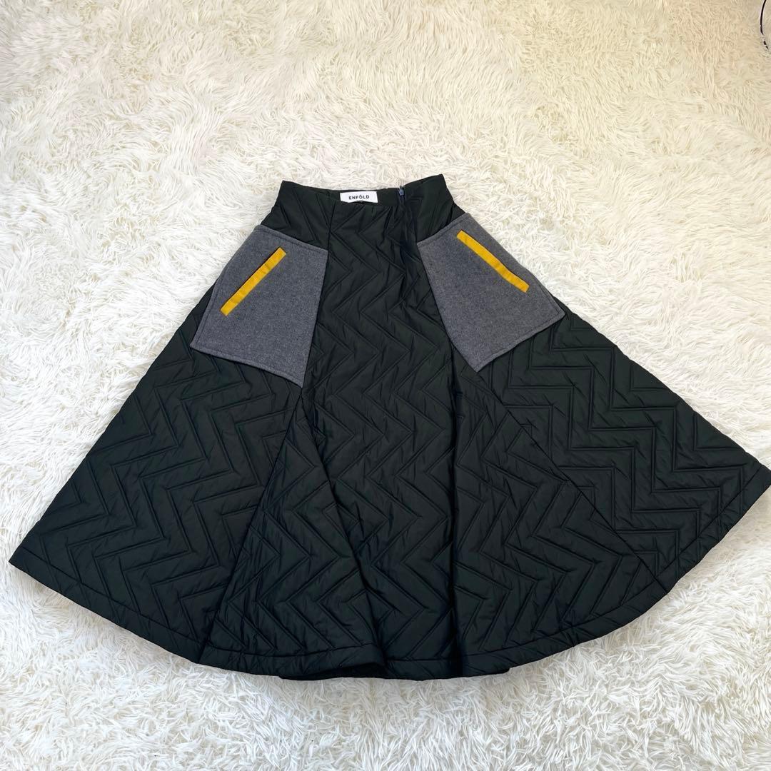 タンメンENFOLD エンフォルド キルティング スカート 36