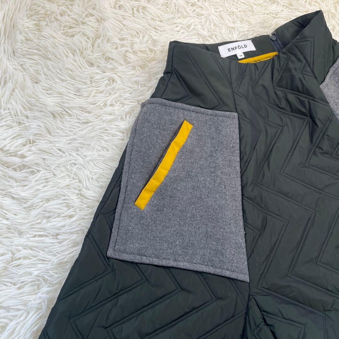 タンメンENFOLD エンフォルド キルティング スカート 36