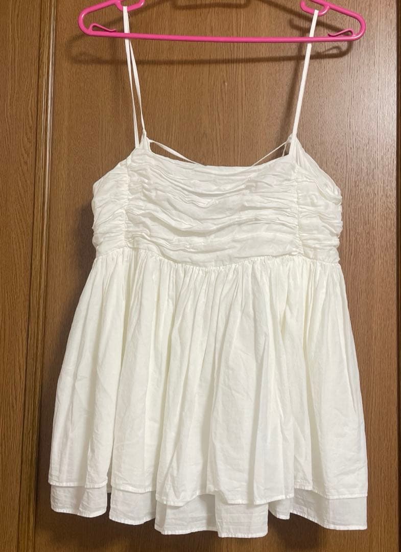 curensology レイヤード キャミソール ギャザー ホワイト