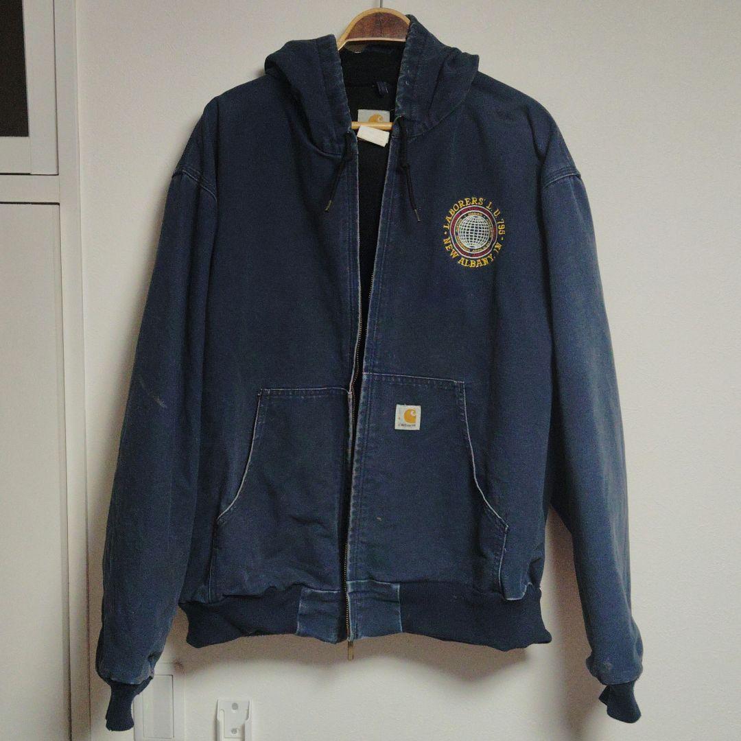 Carhartt カーハート アクティブジャケット USA製 ネイビー 企業ロゴ