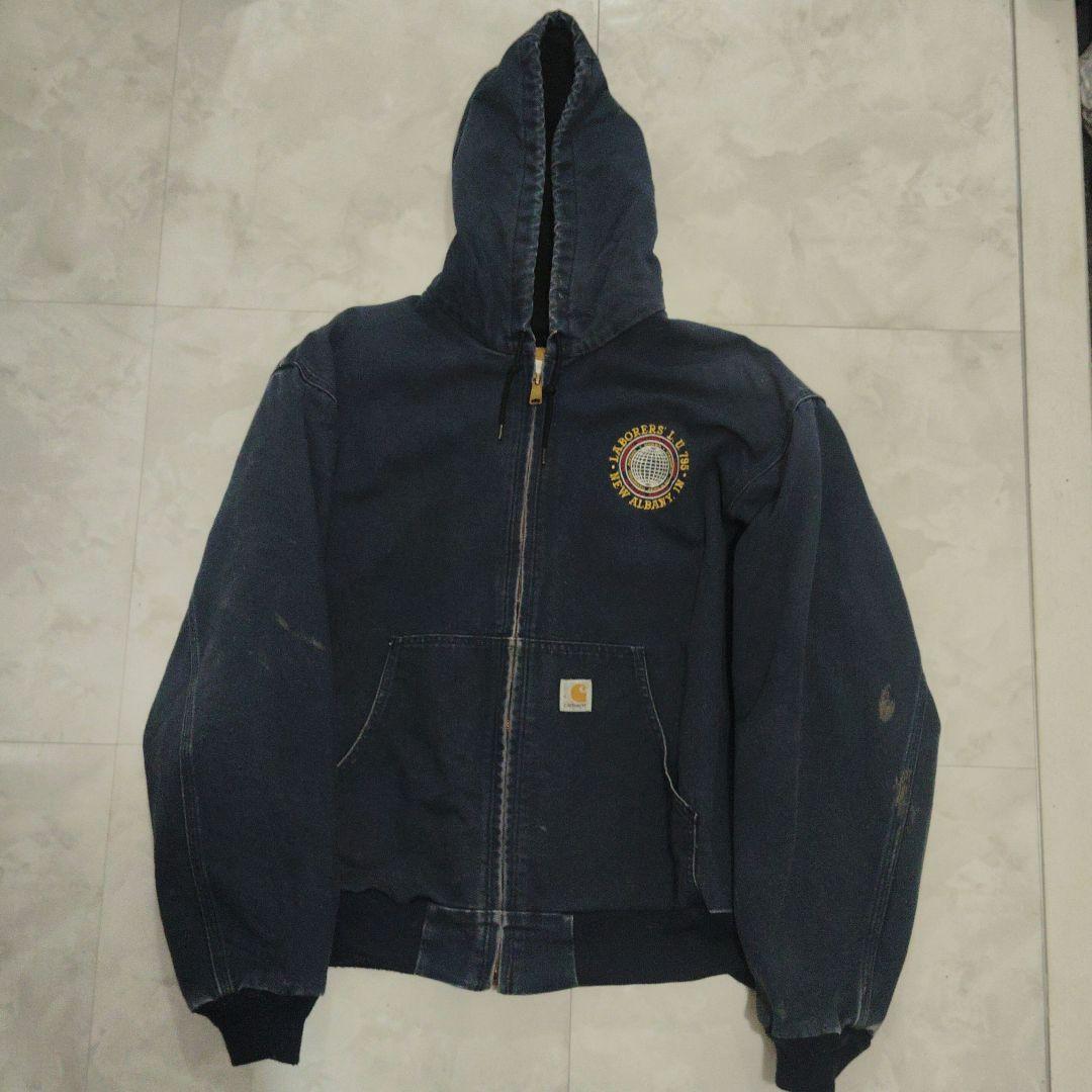 Carhartt カーハート アクティブジャケット USA製 ネイビー 企業ロゴ