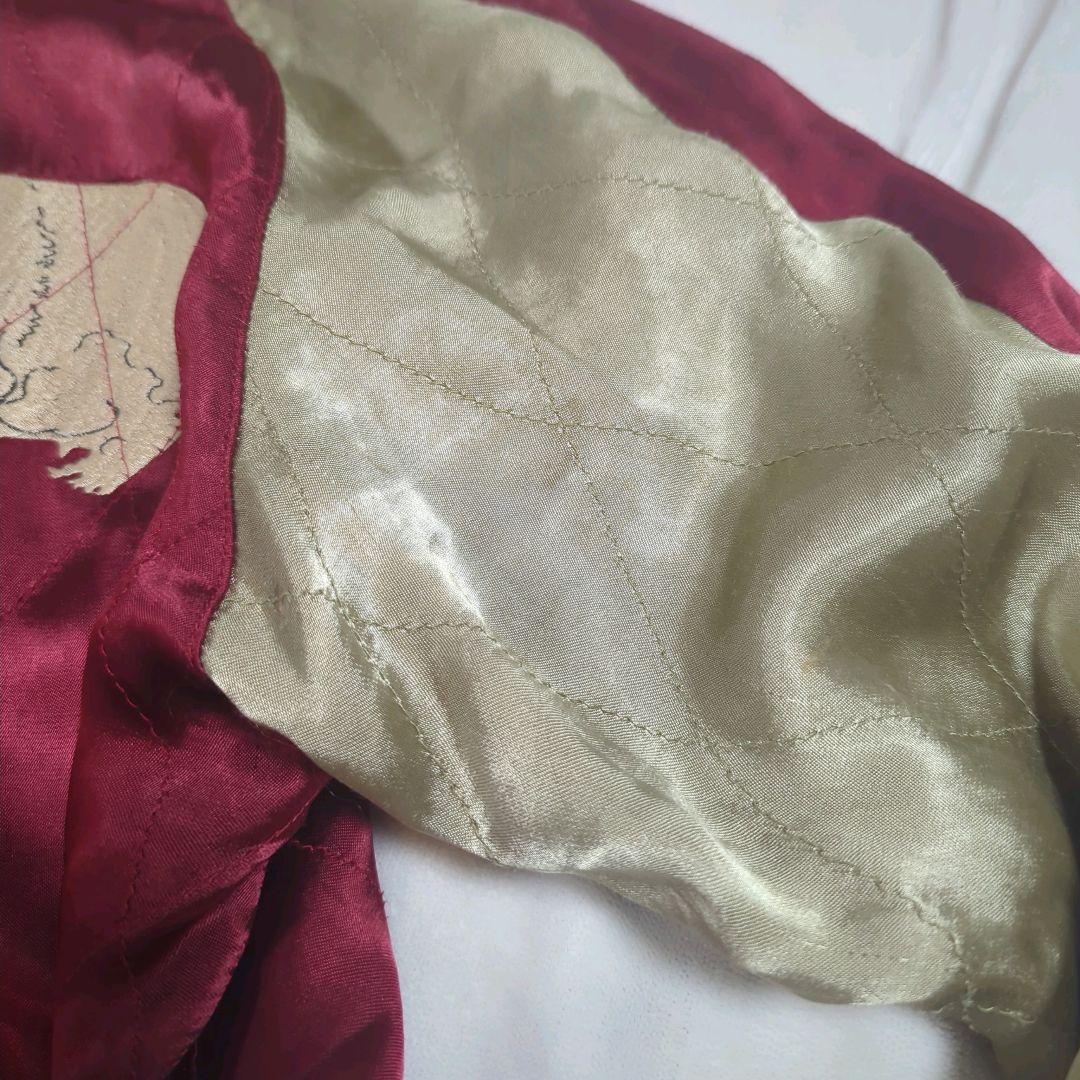 花旅楽団　スカジャン　リバーシブル　ドクロ　和柄　光沢文字