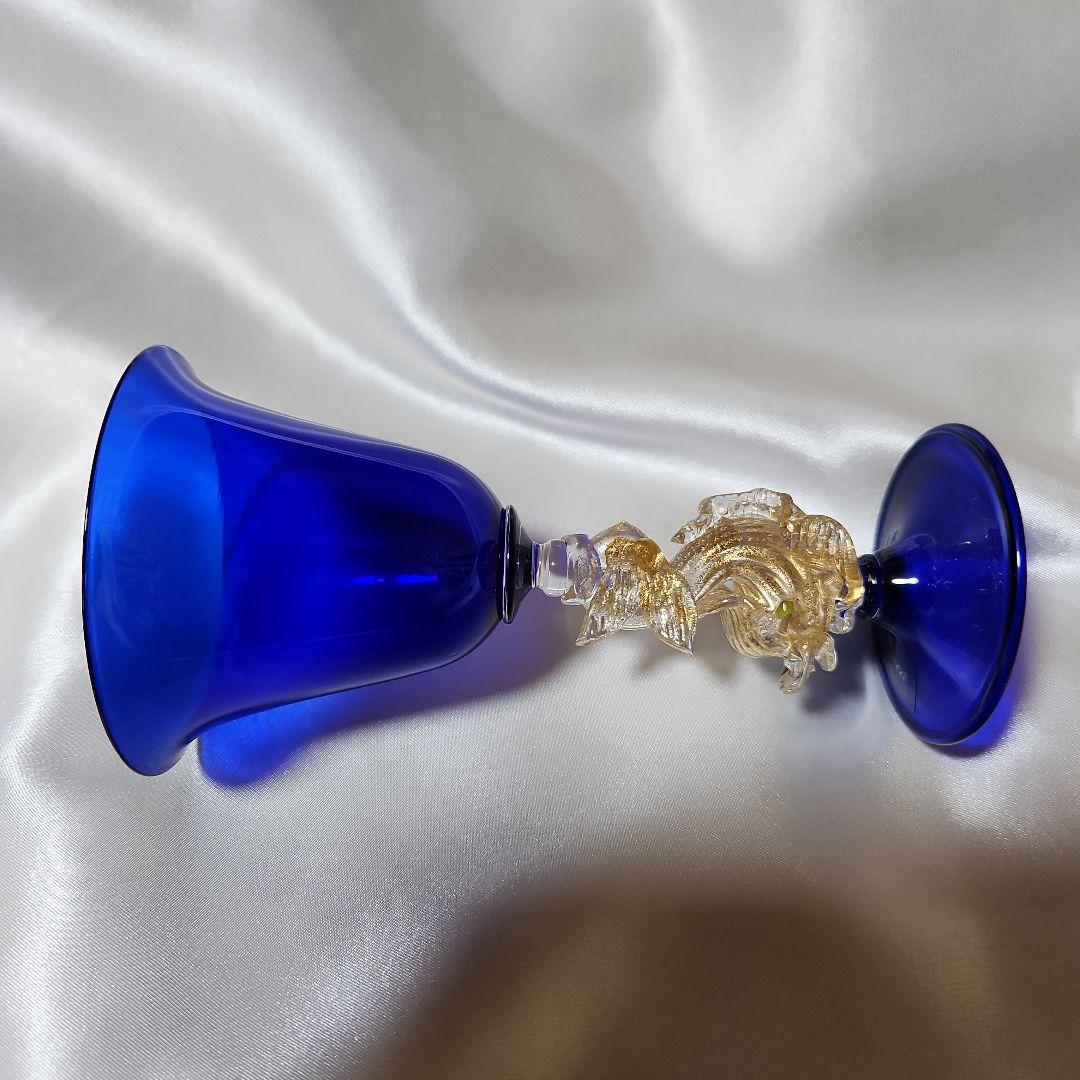 ベネチアンガラス ムラーノグラス イルカ ワイングラス 2点セット