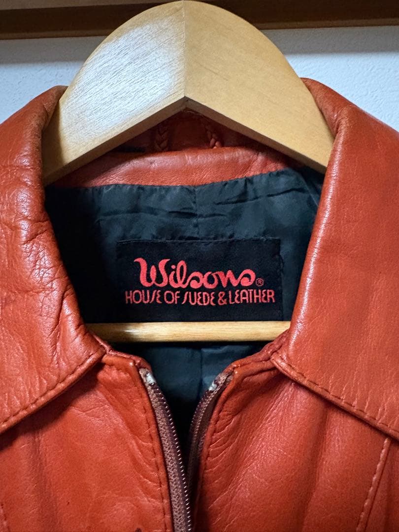 Wilson's オレンジレザーライダースジャケット