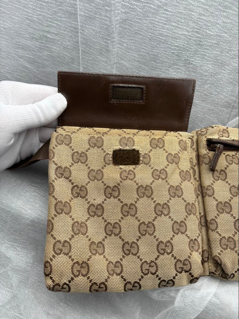 GUCCI グッチ　GGキャンバス　ボディバッグ　ウエストバッグ　28566
