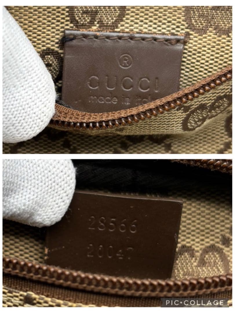 GUCCI グッチ　GGキャンバス　ボディバッグ　ウエストバッグ　28566