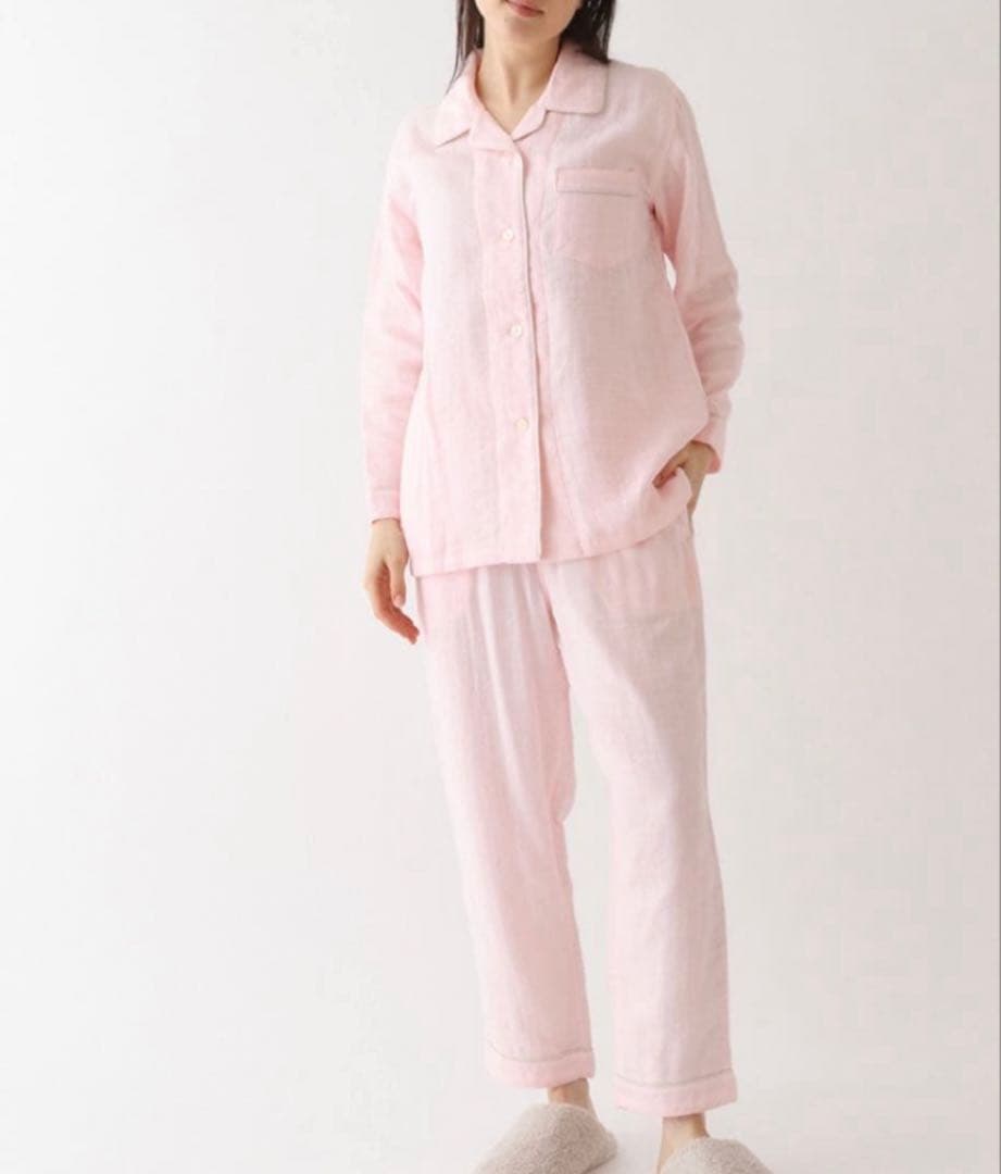 マシュマロガーゼパイピングレディスパジャマ　Lサイズ