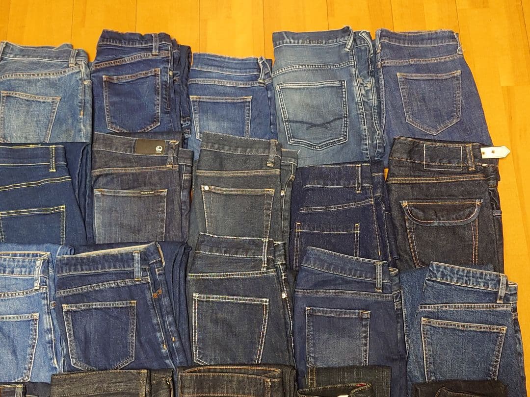 ☆まとめ売り☆　【濃い】デニム　パンツ40本　リメイクハンドメイド