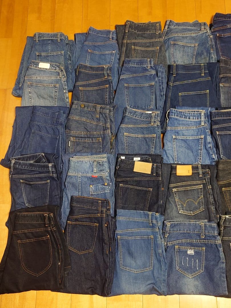 ☆まとめ売り☆　【濃い】デニム　パンツ40本　リメイクハンドメイド
