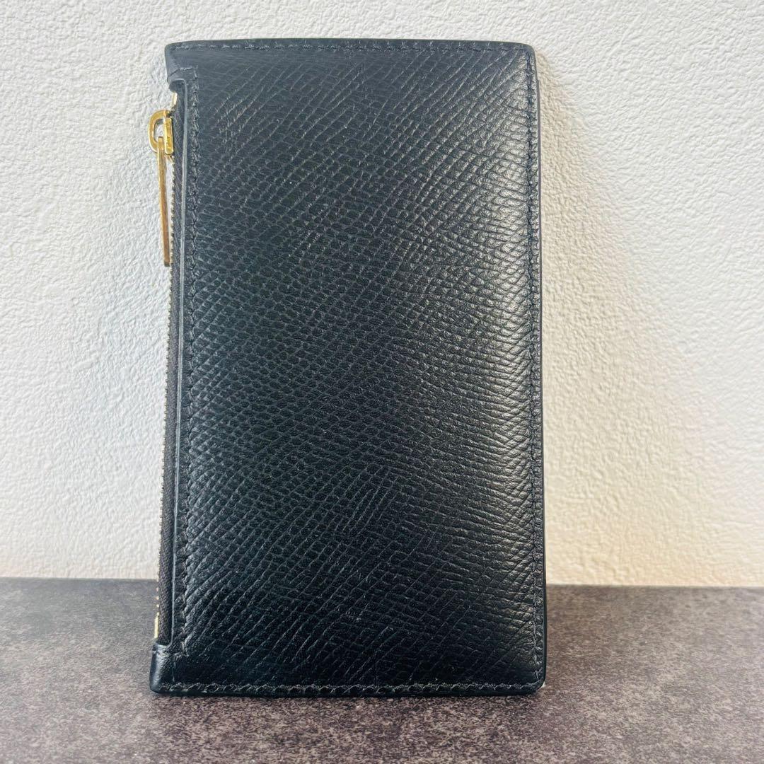 CELINE セリーヌ ケース ブラック レザー ゴールド金具 Aランク