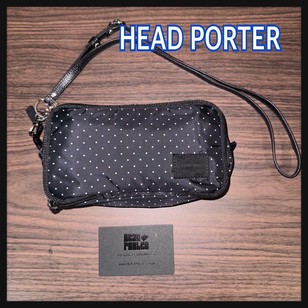未使用 長期保管品 レア ヘッドポーター ポーチ ブラック ドット