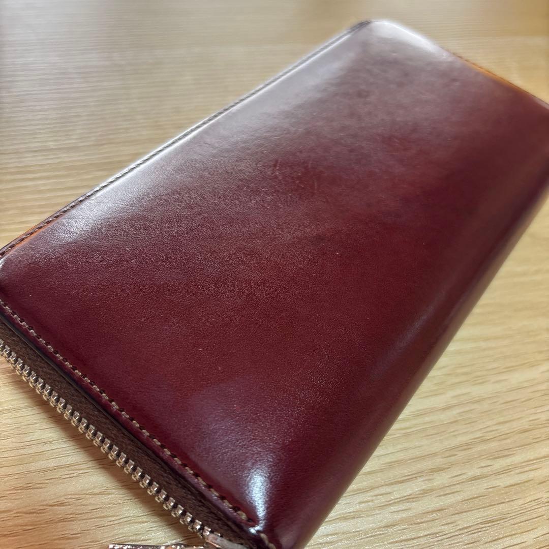 WILDSWANS kf-001バーガンディ サドルプルアップレザー 長財布
