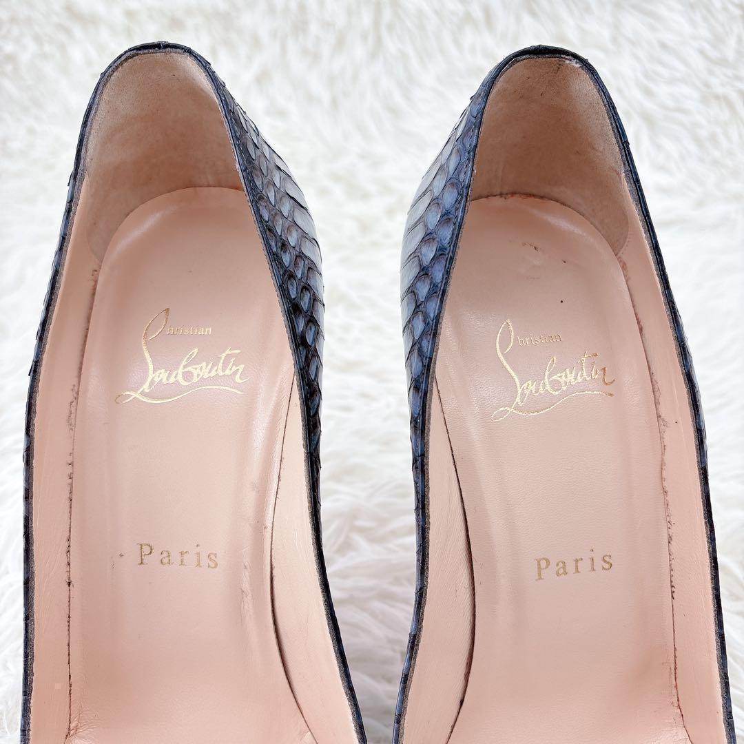 【希少】クリスチャンルブタン/38.5/パンプス/クロコダイル/ワニ/ハイヒール