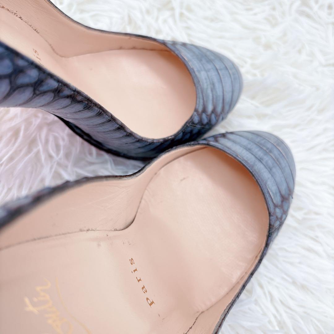 【希少】クリスチャンルブタン/38.5/パンプス/クロコダイル/ワニ/ハイヒール