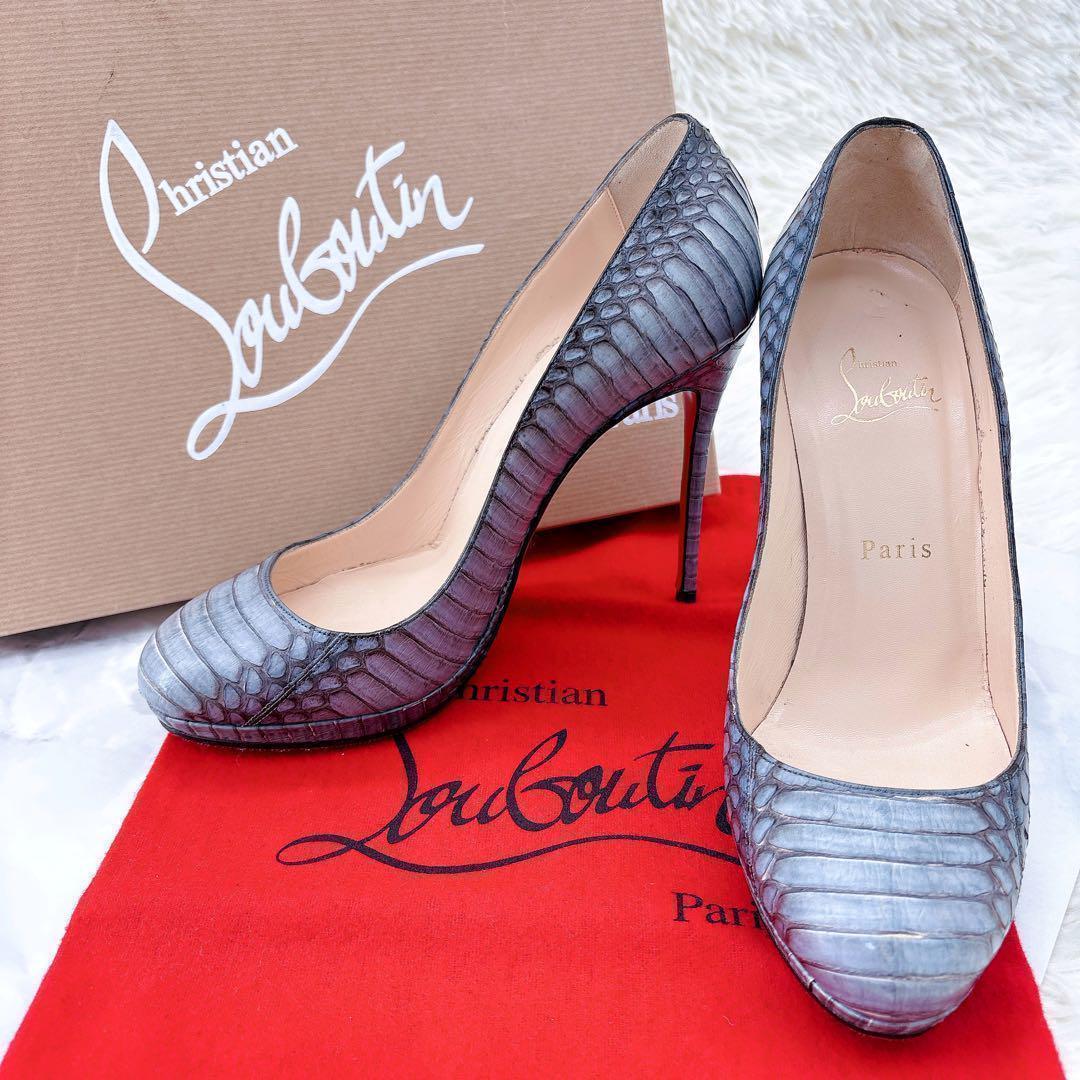 【希少】クリスチャンルブタン/38.5/パンプス/クロコダイル/ワニ/ハイヒール
