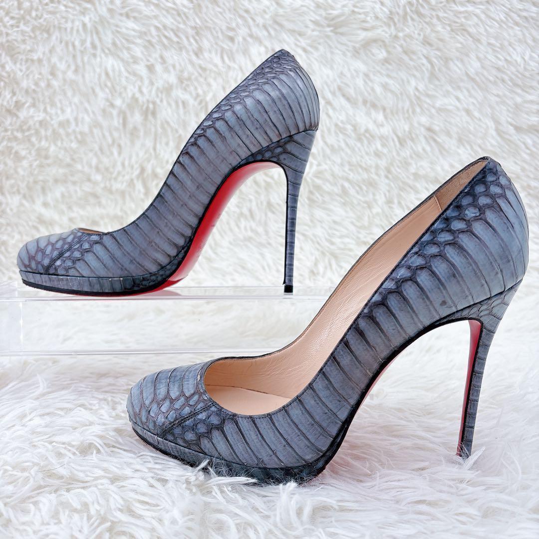 【希少】クリスチャンルブタン/38.5/パンプス/クロコダイル/ワニ/ハイヒール