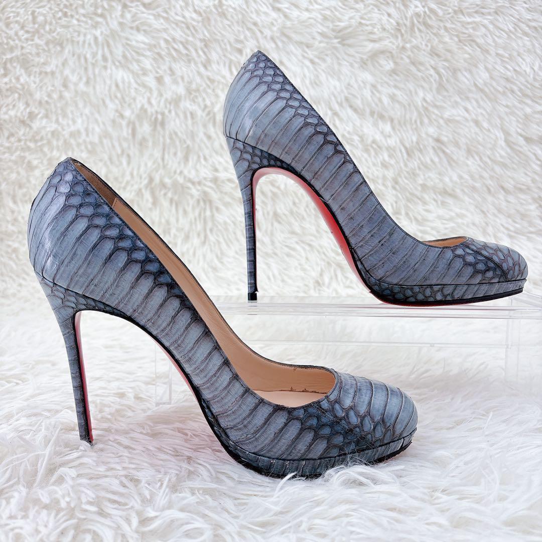 【希少】クリスチャンルブタン/38.5/パンプス/クロコダイル/ワニ/ハイヒール