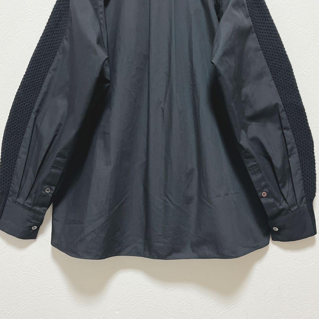 【sacai サカイ】異素材ドッキングカーディガン/良品/ハイブリッドデザイン