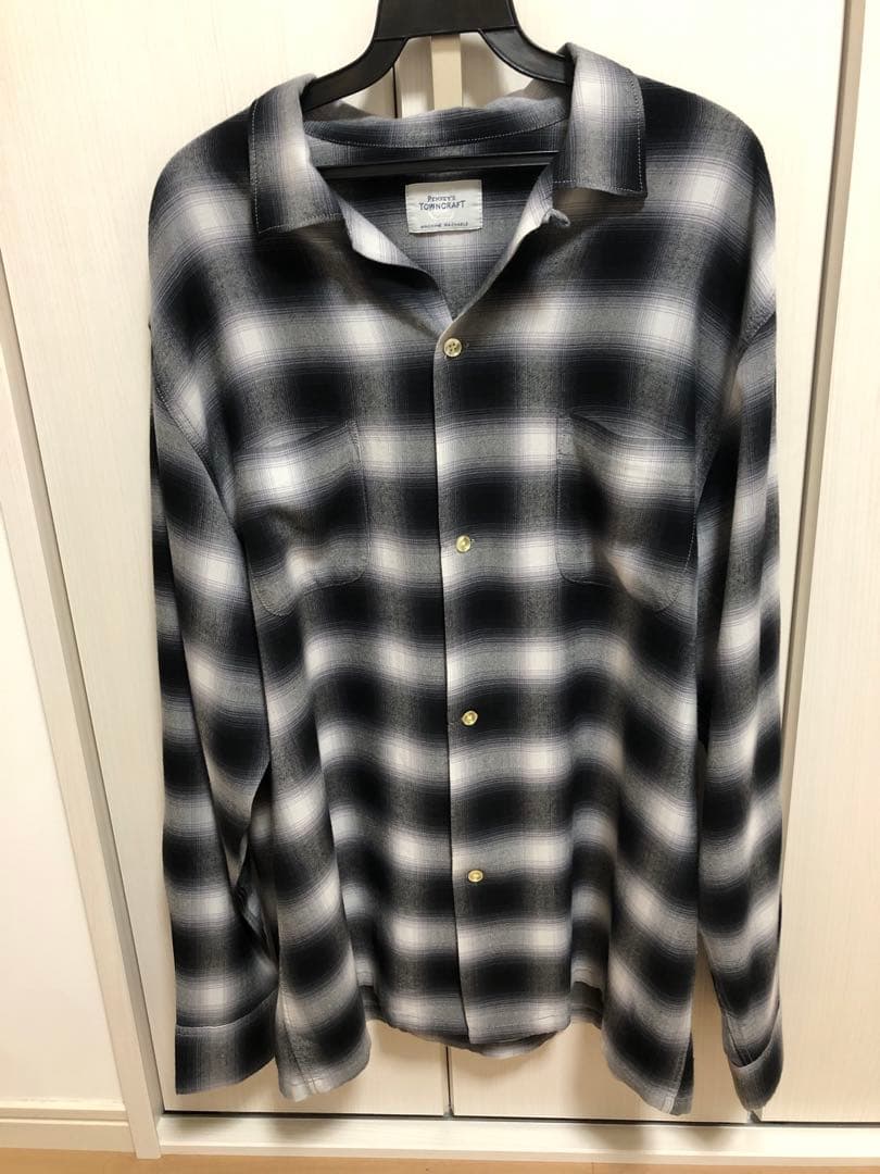 タウンクラフト 60S オンブレチェック ループカラーシャツ