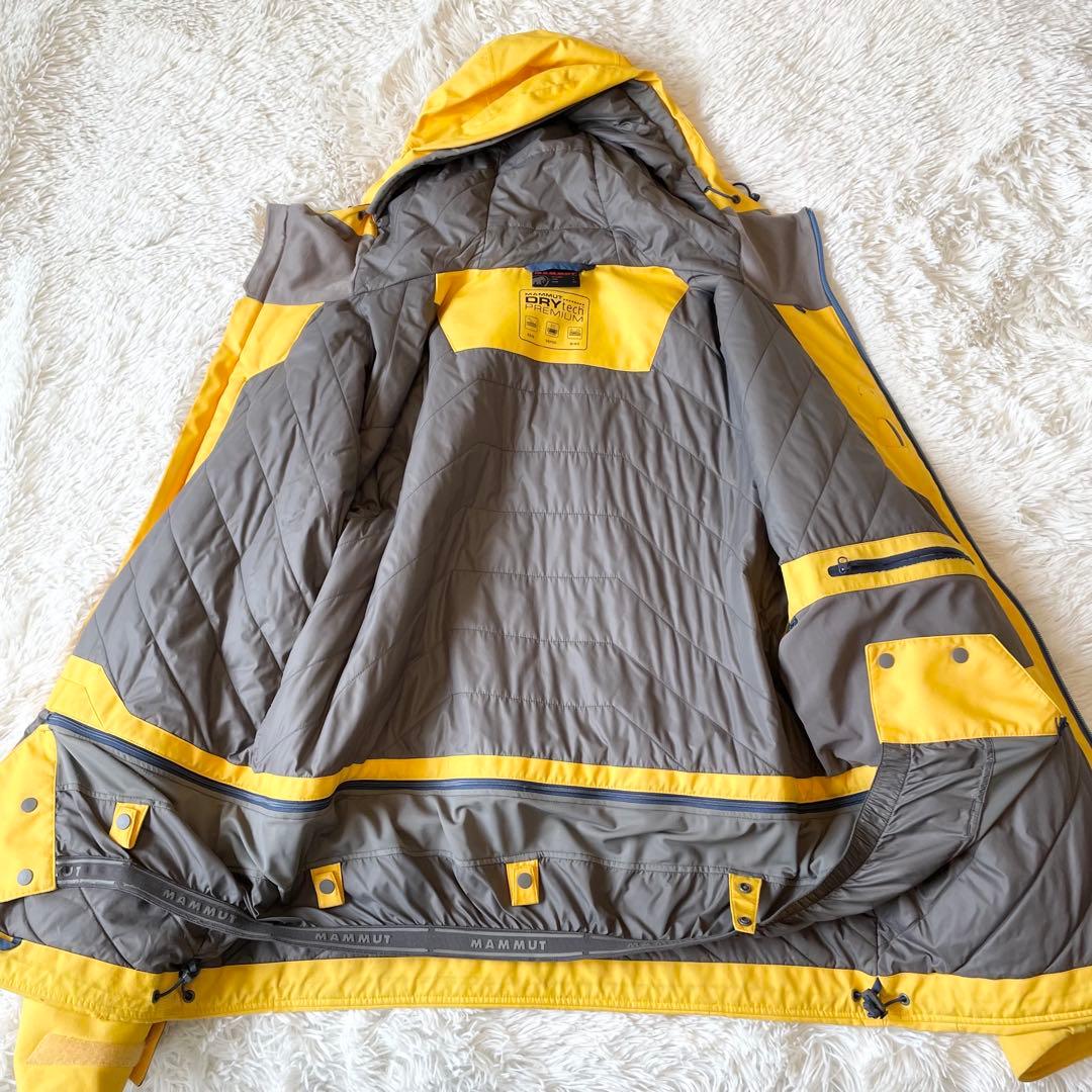 MAMMUT 多機能アウター スノージャケット Lサイズ 刺繍ロゴ イエロー