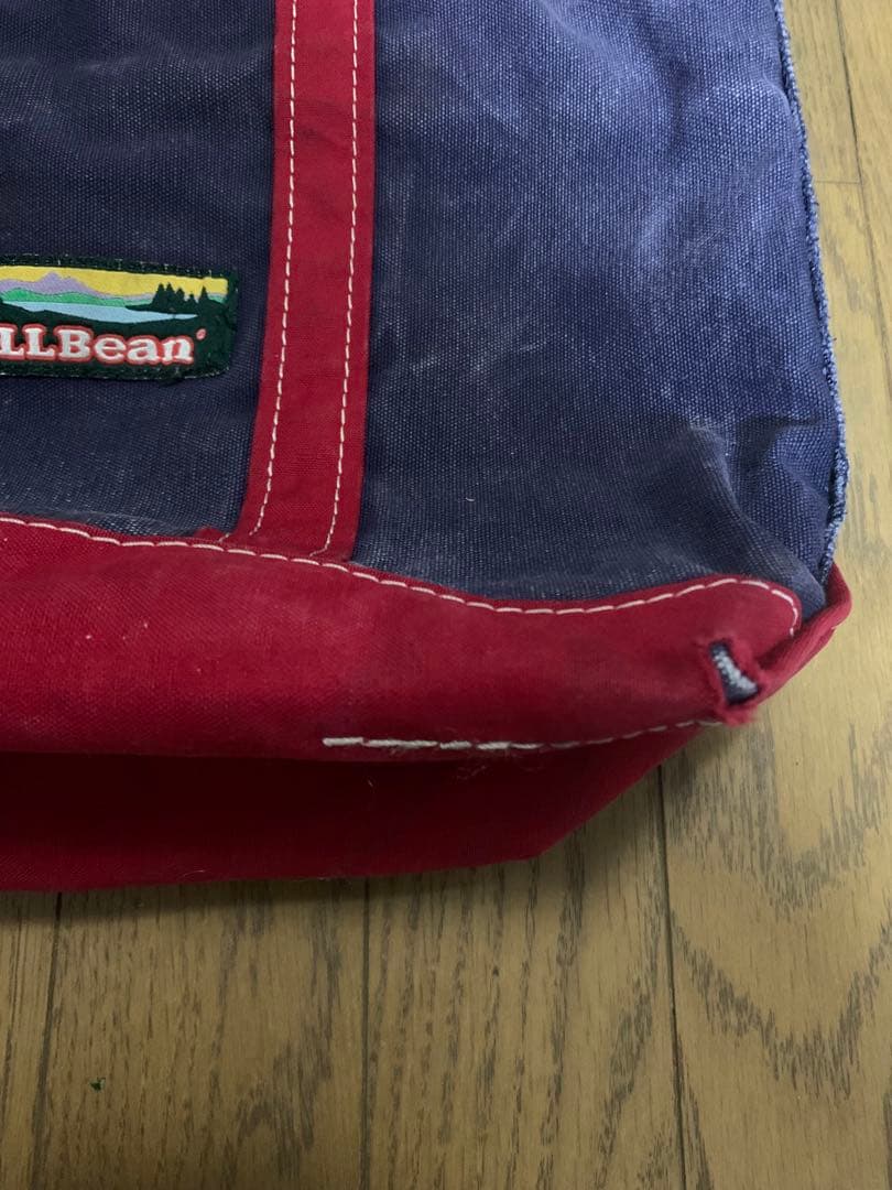 90s レアL.L. Bean トート バッグ 青赤ヴィンテージTOTE