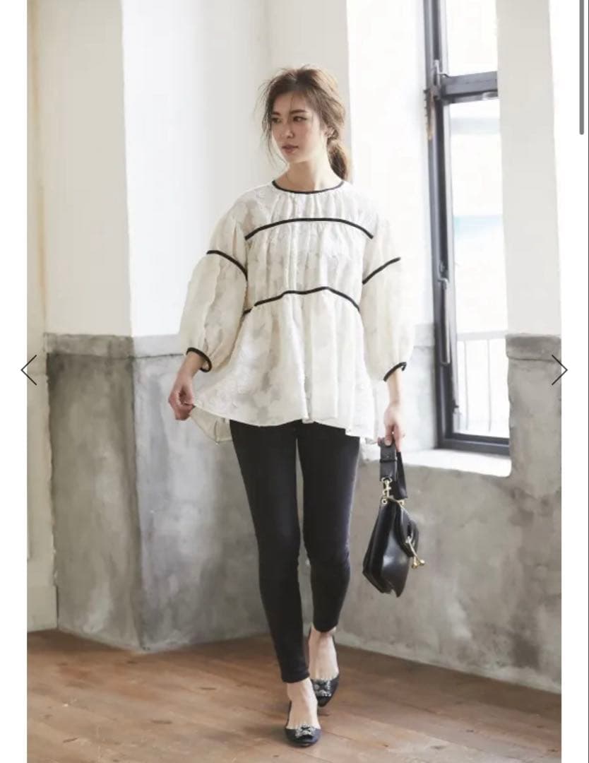 【美品】完売品✨️セブンテン パイピング ティアード トップス レース ホワイト