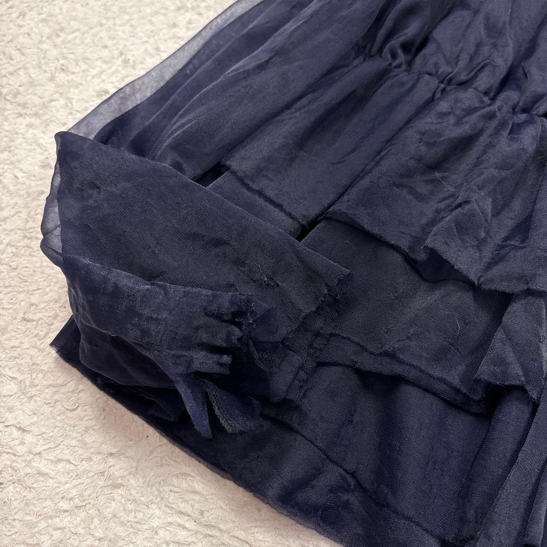 コムコム　コムデギャルソン　ナイロンチュールフリルブラウス　AD2005