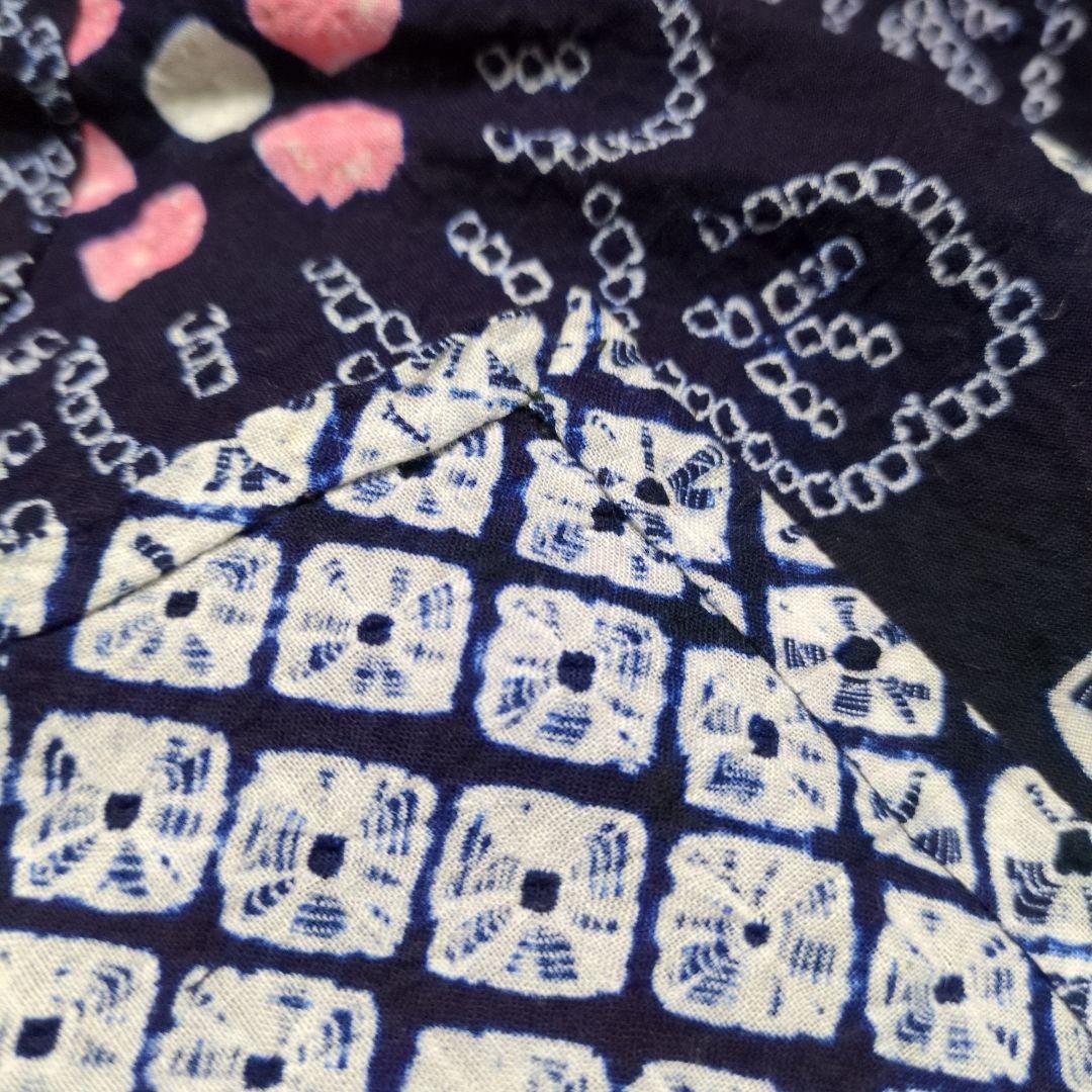 未使用に近　日本人の手縫い木綿　藍染　総絞り浴衣です。