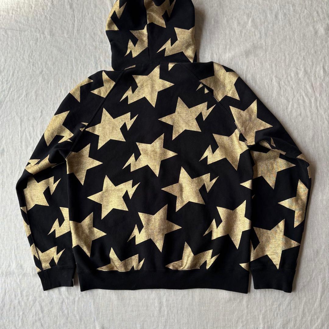 APE エイプ スター ベイプスタ 総柄 フルジップパーカー ブラック ゴールド