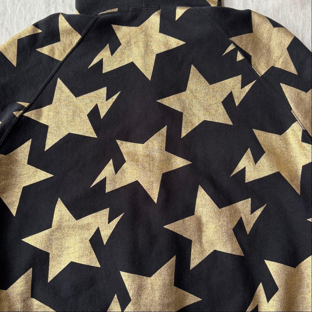 APE エイプ スター ベイプスタ 総柄 フルジップパーカー ブラック ゴールド