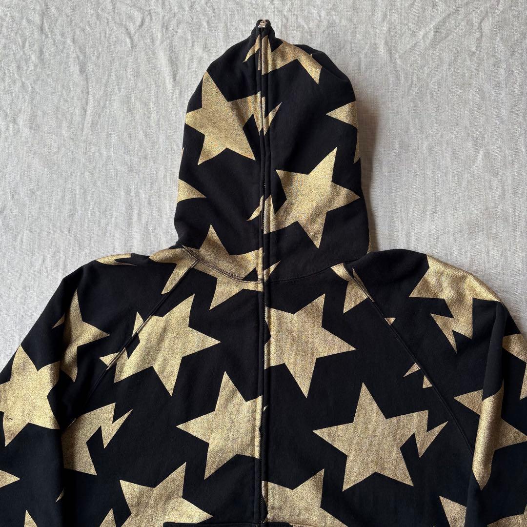 APE エイプ スター ベイプスタ 総柄 フルジップパーカー ブラック ゴールド