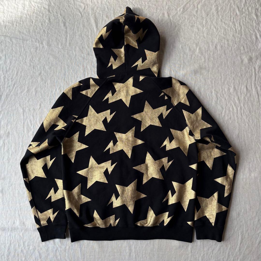 APE エイプ スター ベイプスタ 総柄 フルジップパーカー ブラック ゴールド