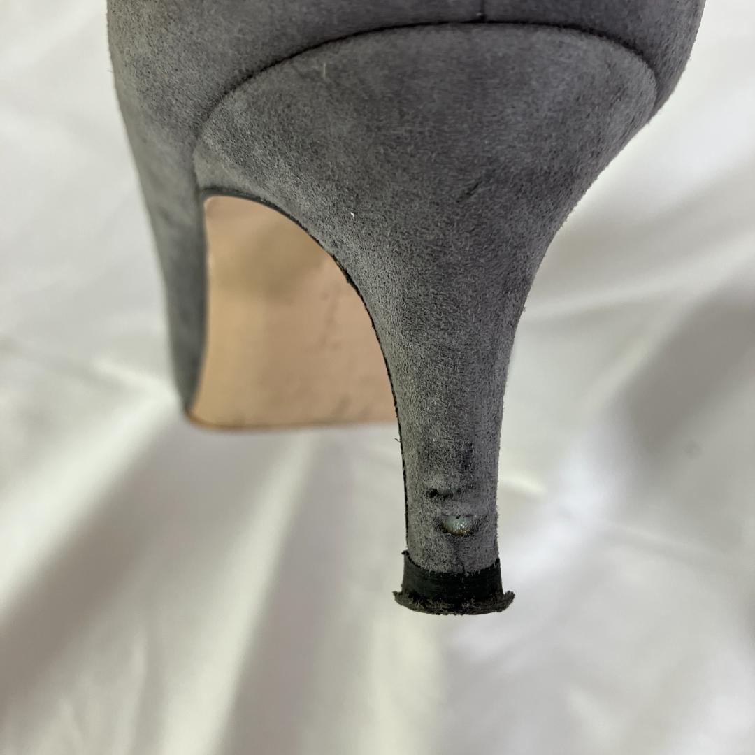 ジャンヴィトロッシ スエード ポインテッドトゥ パンプス グレー　22.5cm