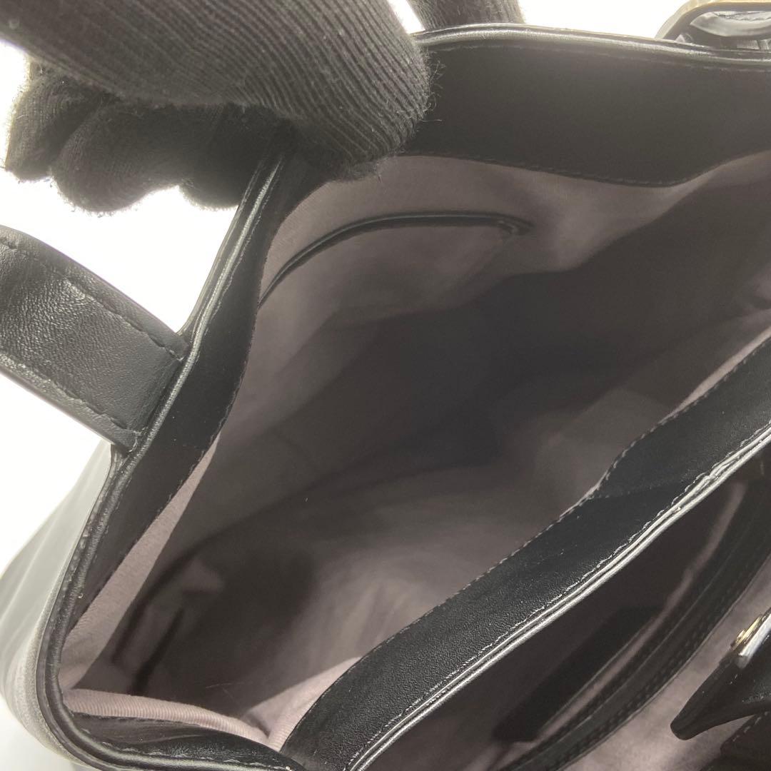 極美品　マザーハウス　ブライト　V トートバッグ　レザー　ブラック