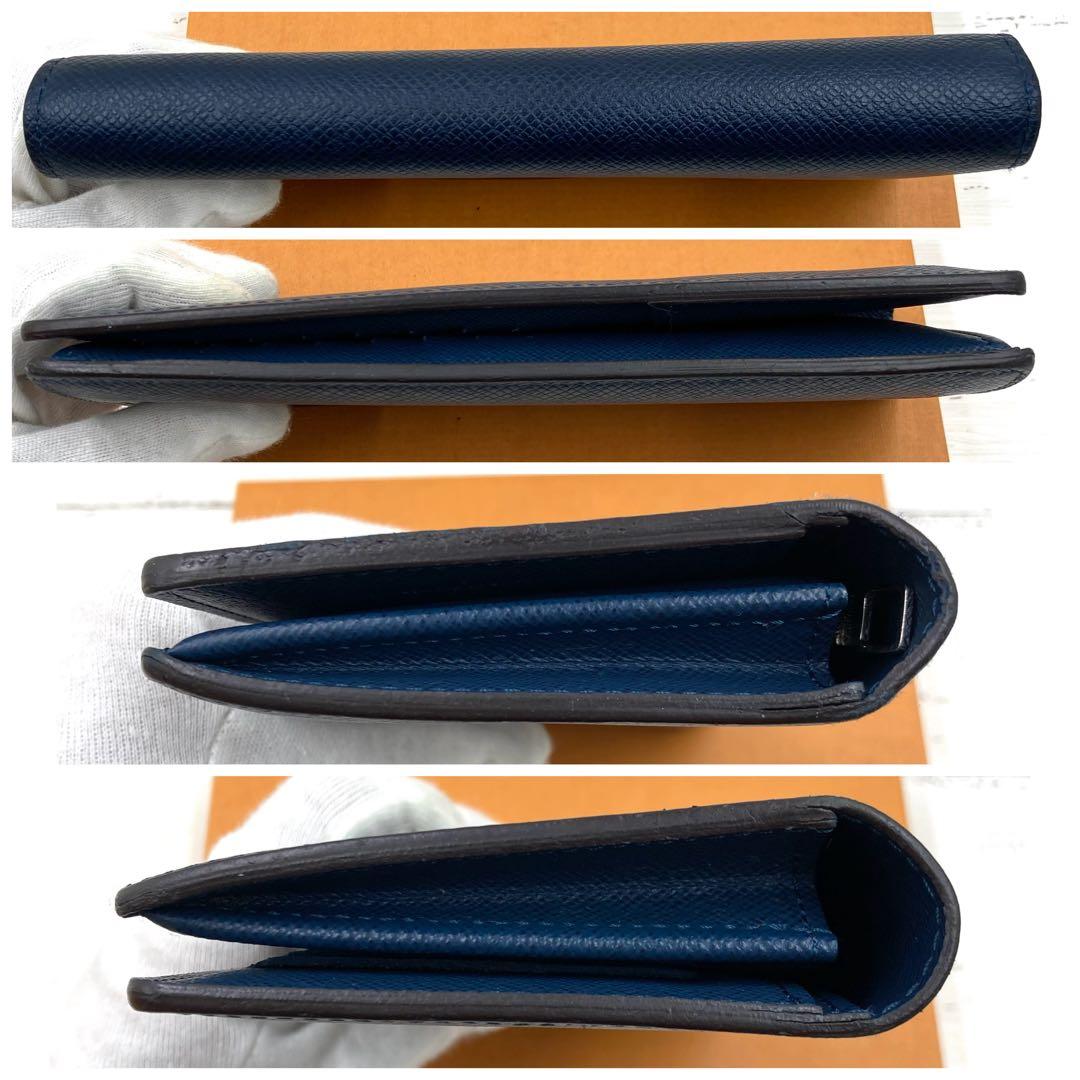 【美品・新型】ルイヴィトン タイガ ポルトフォイユブラザ ブルーマリーヌ 箱付き