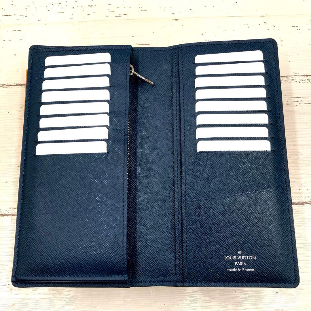 【美品・新型】ルイヴィトン タイガ ポルトフォイユブラザ ブルーマリーヌ 箱付き