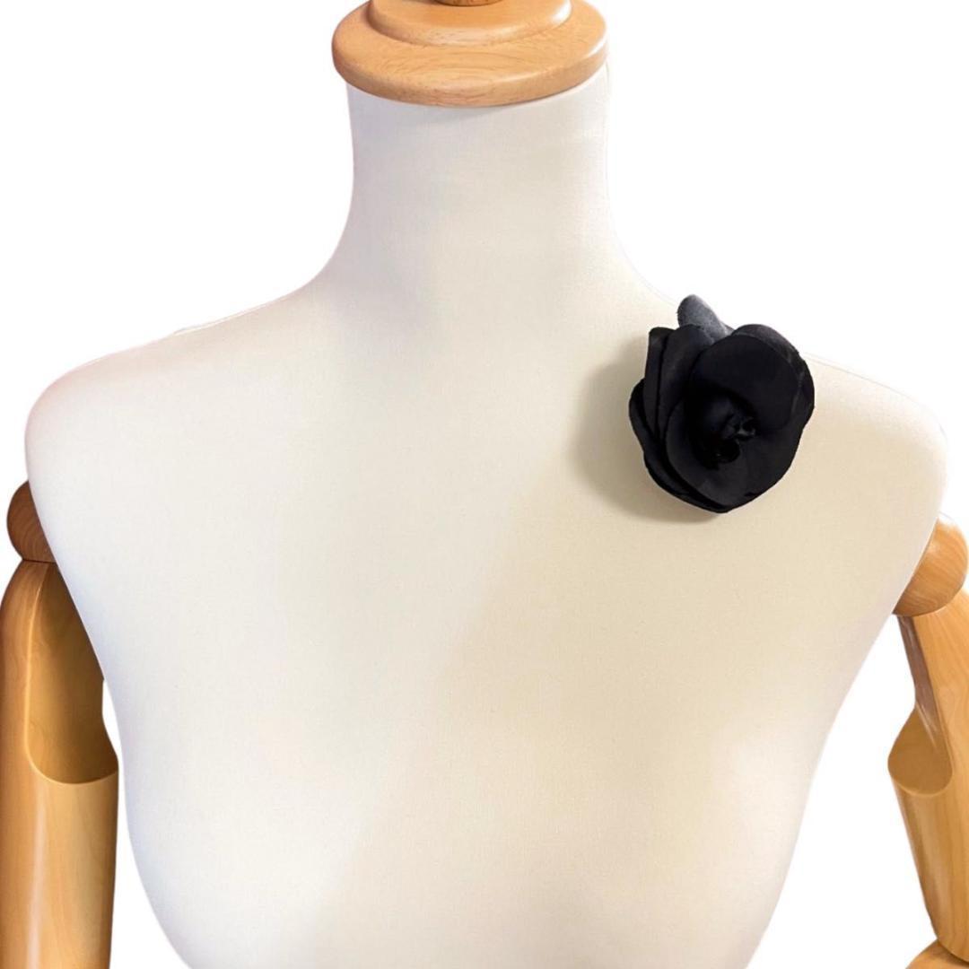 CHANEL シャネル コサージュ ブラック カメリア アクセサリー 箱付