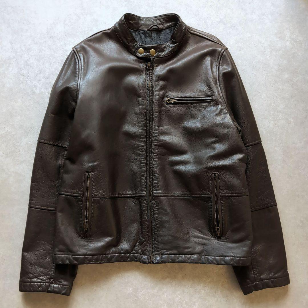 GAP シングルライダース 牛革 リアルレザー Lサイズ ブラウン