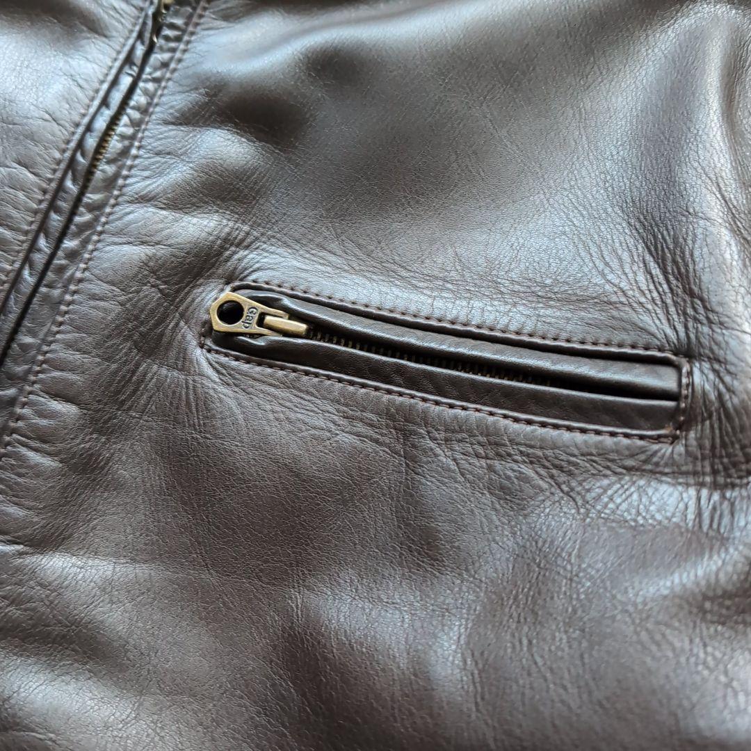 GAP シングルライダース 牛革 リアルレザー Lサイズ ブラウン