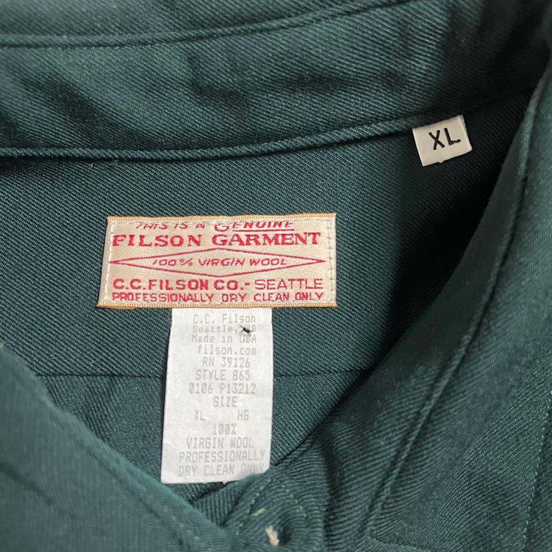 FILSON ヴィンテージ ダークグリーン 長袖ネルシャツ XL